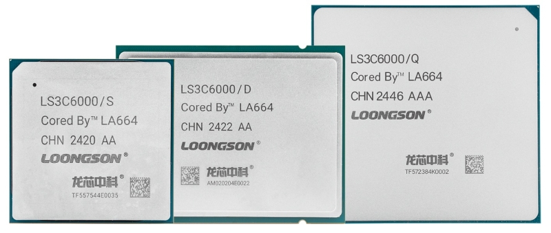 Китайская Loongson представила серверные процессоры 3C6000 &mdash; до 64 ядер и производительность Xeon четырёхлетней давности