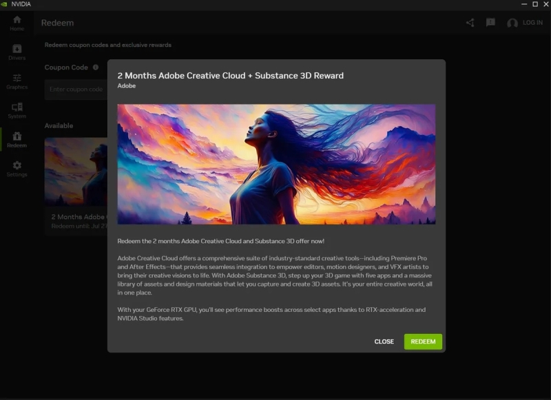 Nvidia начала бесплатно раздавать подписки Adobe Creative Cloud, но данные карты ввести придётся