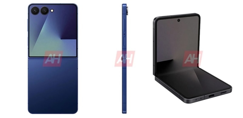 Смартфон-раскладушка Samsung Galaxy Z Flip 7 в чёрном и синем цветах предстал на рендерах