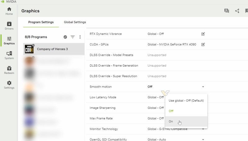 Nvidia добавила поддержку технологии генерации кадров Smooth Motion видеокартам GeForce RTX 4000