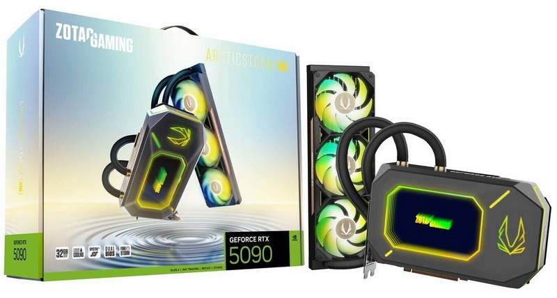 Zotac выпустила видеокарту GeForce RTX 5090 ArcticStorm AIO с мощной СЖО и компактную GeForce RTX 5060 Low Profile