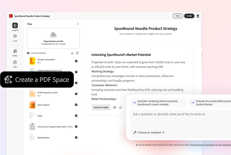 Adobe представила Acrobat Studio &mdash; платформу на базе ИИ для работы со множеством разношёрстных файлов