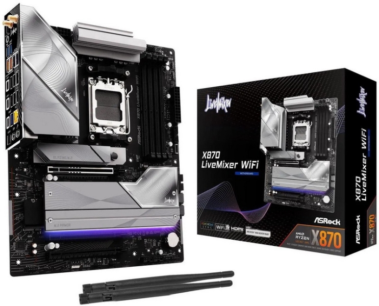 ASRock выпустила X870 LiveMixer WiFi &mdash; материнскую плату с 25 портами USB за $230