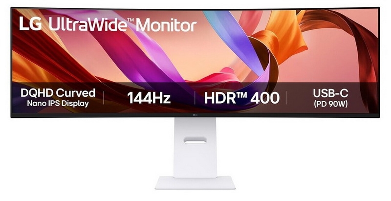 LG представила 49-дюймовый монитор UltraWide 49U950A-W&nbsp;&mdash; DWQHD, 144 Гц и зарядка на 90 Вт