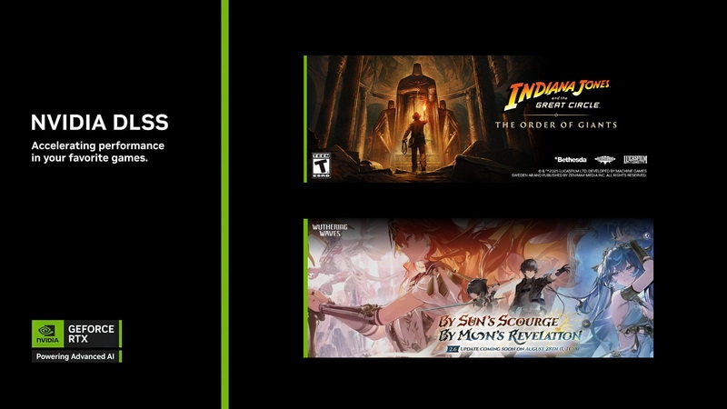 Nvidia выпустила драйвер с поддержкой дополнения The Order of Giants к Indiana Jones and the Great Circle и DLSS 4 в Wuthering Waves