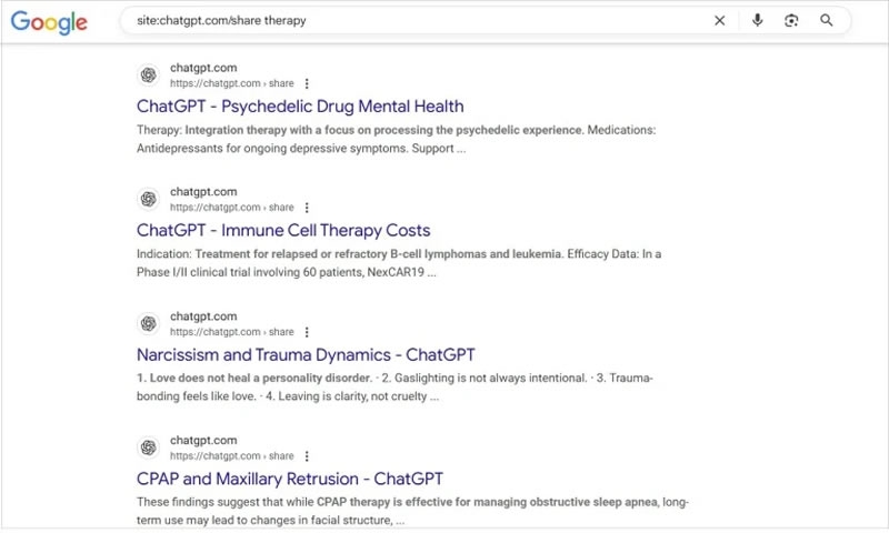 Приватные диалоги с ChatGPT попали в поиск Google, и пользователи сами в этом виноваты