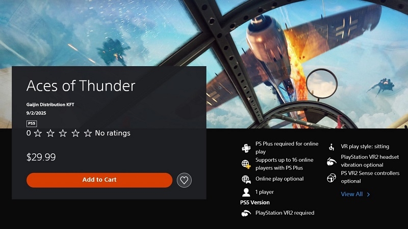 PS Store рассекретил дату релиза и цену Aces of Thunder &mdash; симулятора воздушных боёв от создателей War Thunder