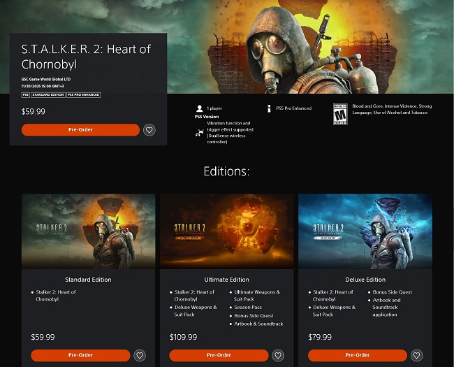 S.T.A.L.K.E.R. 2: Heart of Chornobyl выйдет на PS5 спустя ровно год после релиза на PC и Xbox &mdash; GSC показала новый трейлер