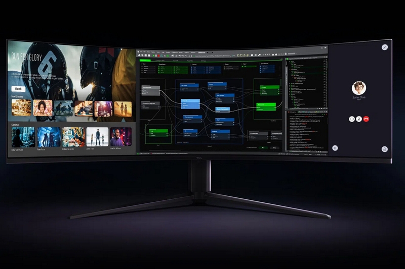 TCL 57R94: один огромный 57&Prime; монитор вместо двух 4K-дисплеев для игр, работы и развлечений