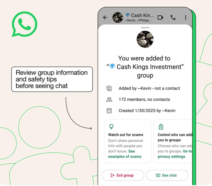 WhatsApp начнёт показывать сведения о незнакомой группе, в которую пригласили пользователя