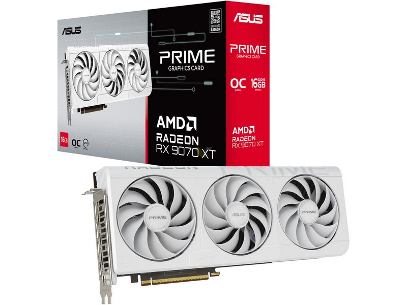 Asus выпустила белоснежную видеокарту Radeon RX 9070 XT Prime White