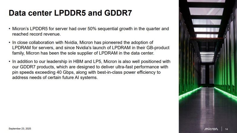 Micron похвасталась разработкой GDDR7 со скоростью выше 40 Гбит/с для видеокарт будущего и ИИ-систем