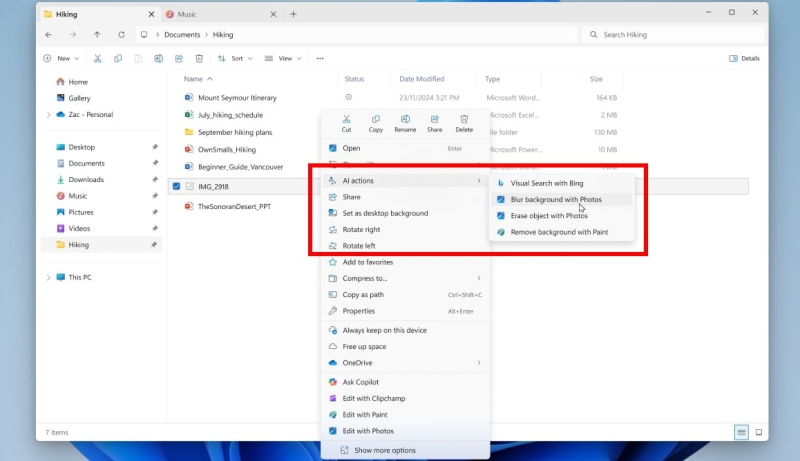 Microsoft тестирует новые ИИ-функции в &laquo;Проводнике&raquo; Windows 11