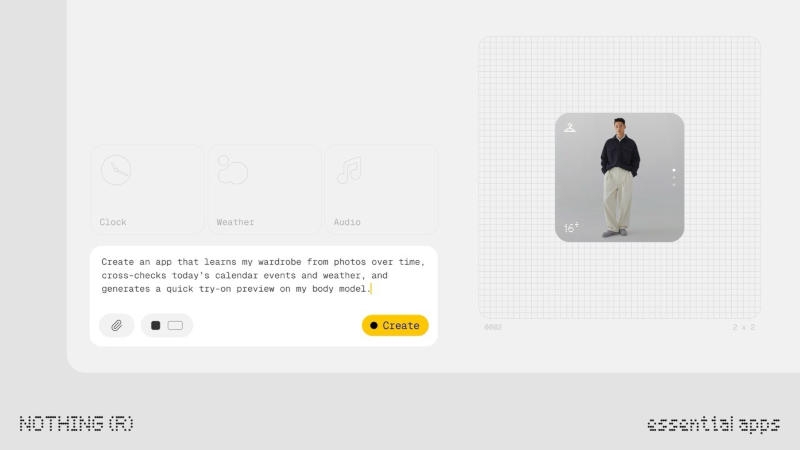 Nothing продолжает нейрофикацию — запущен ИИ-генератор мини-приложений по текстовым описаниям