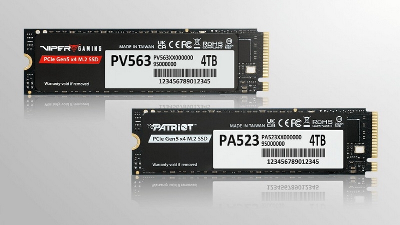 Patriot представила два PCIe 5.0 SSD: Viper PV563 среднего уровня и PA523 — начального