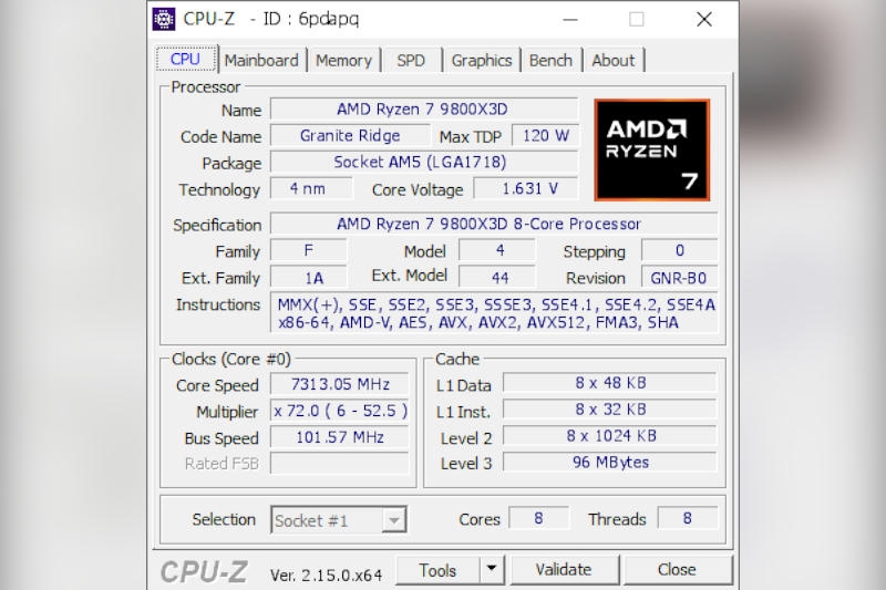 Ryzen 7 9800X3D на материнской плате Gigabyte разогнали до 7,3 ГГц &mdash; это рекорд для этого процессора