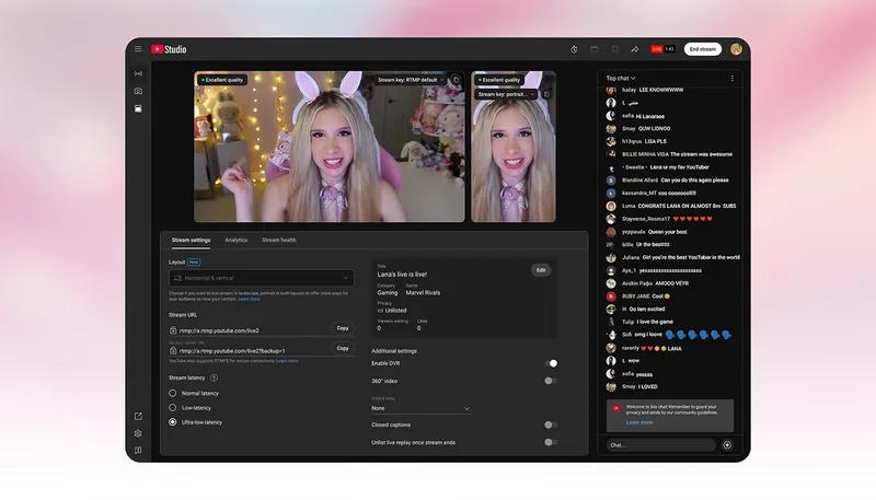 YouTube Live получил крупнейшее обновление: двухформатные эфиры, мини-игры и многое другое
