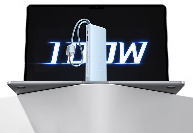 Baseus выпустила пауэрбанк на 20 000 мА&middot;ч с быстрой 100-Вт зарядкой и двумя встроенными кабелями USB-C за $28