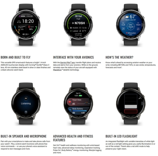 Garmin выпустила D2 Air X15 &mdash; авиаторские смарт-часы с AMOLED-дисплеем и встроенным фонариком за $650