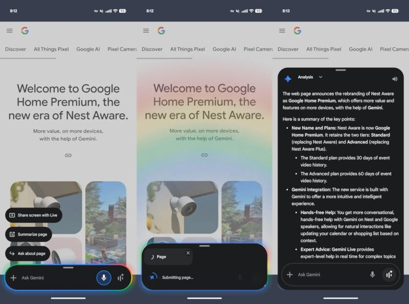 Google Gemini научился пересказывать содержимое страниц в мобильном Chrome