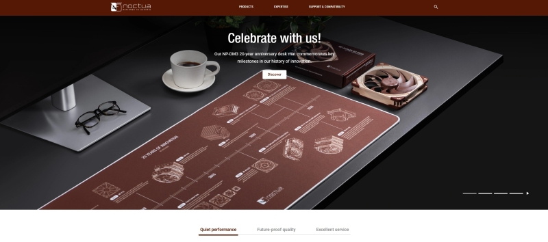 К 20-летию Noctua выпустила большой компьютерный коврик с историей своих кулеров