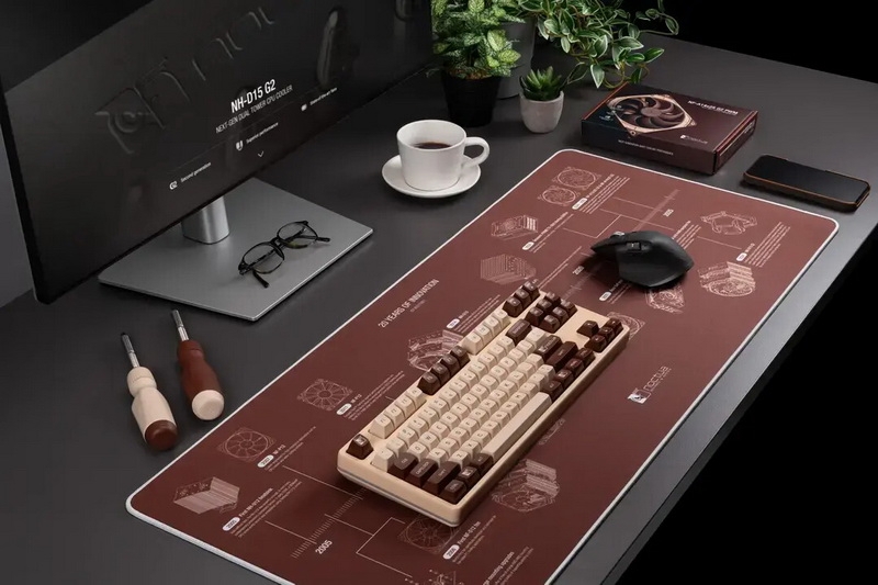 К 20-летию Noctua выпустила большой компьютерный коврик с историей своих кулеров