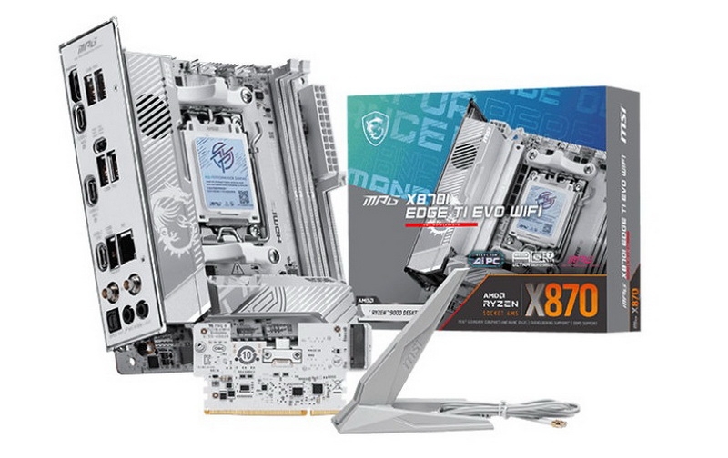 MSI представила компактную плату MPG X870I Edge Ti Evo WiFi для Ryzen 9000 с поддержкой DDR5-10000