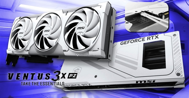 MSI выпустила GeForce RTX 5070 Ti Ventus 3X PZ со скрытым разъёмом питания