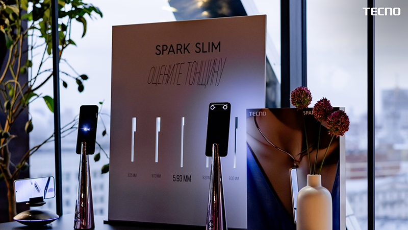 Tecno представила в России самый тонкий в мире смартфон Spark Slim и другие новинки