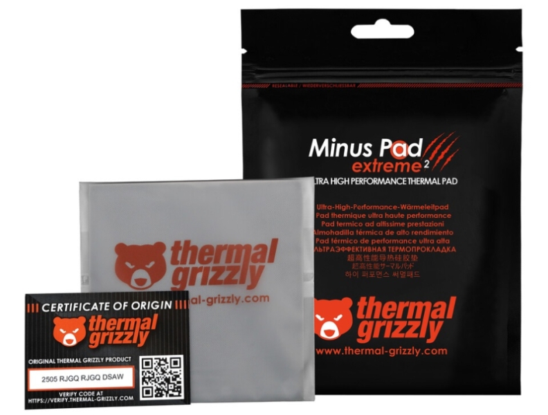 Thermal Grizzly представила эффективные термопрокладки Minus Pad extreme 2 и очень пластичные Minus Pad High Compression