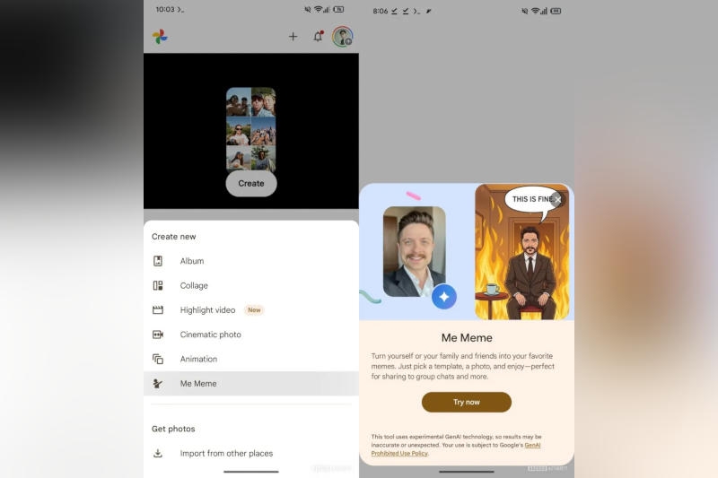 This is fine: &laquo;Google Фото&raquo; научится превращать фото пользователя в мемы