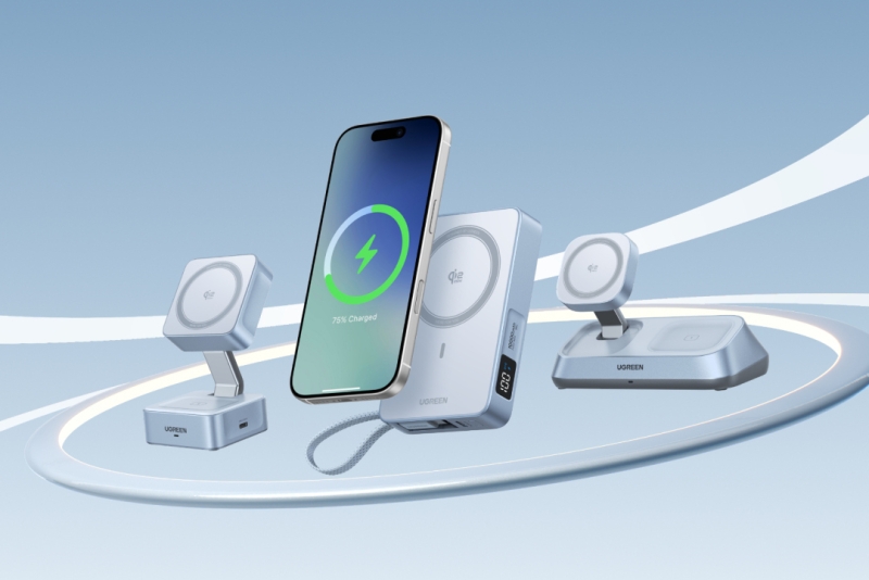 UGREEN MagFlow: пауэрбанк и зарядные станции с магнитной беспроводной зарядкой Qi2 25 Вт