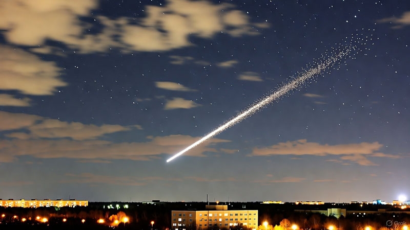 В небе над Москвой нечто оставило огненный след, отчего засуетились даже в NASA