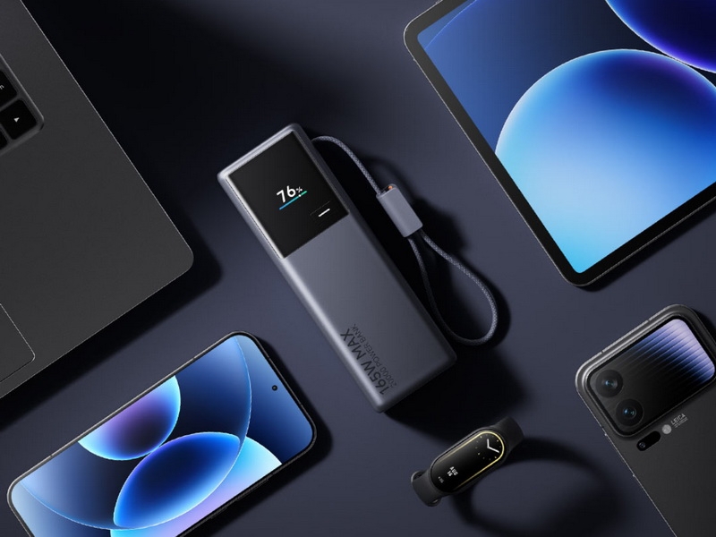 Xiaomi выпустила пауэрбанк на 20 000 мА·ч с быстрой 165-Вт зарядкой и встроенным кабелем USB-C
