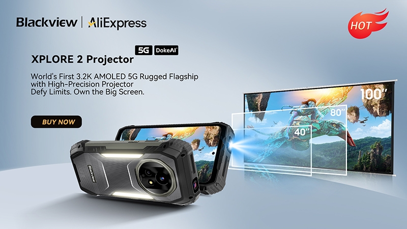 Blackview начала продажи защищённого смартфона Xplore 2 Projector с проектором, смарт-часов W90 Pro и умных очков BV100