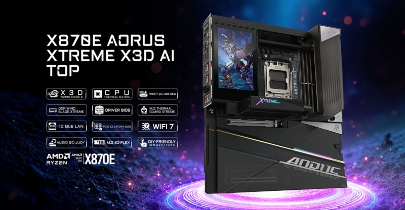 Gigabyte представила флагманскую плату X870E Aorus Xtreme X3D AI Top с комплектным штопором