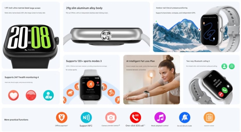 Honor представила смарт-часы Watch X5 в стиле Apple Watch со 120 спортивными режимами за $63