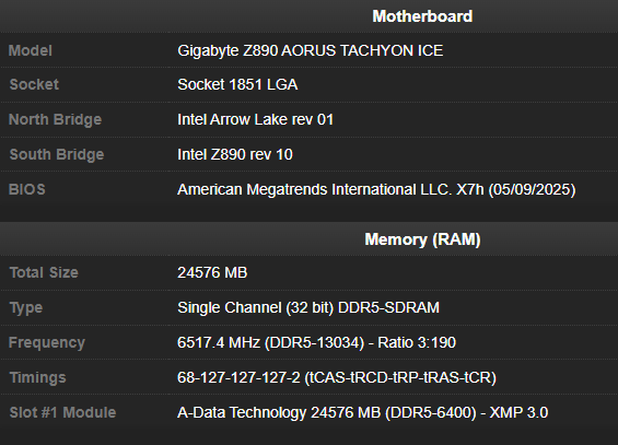 Мировой рекорд разгона памяти DDR5 обновлён до 13 034 МГц