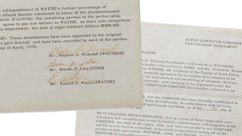 Оригинал учредительных документов Apple 1976 года уйдёт с молотка &mdash; за лот хотят выручить до $4 млн