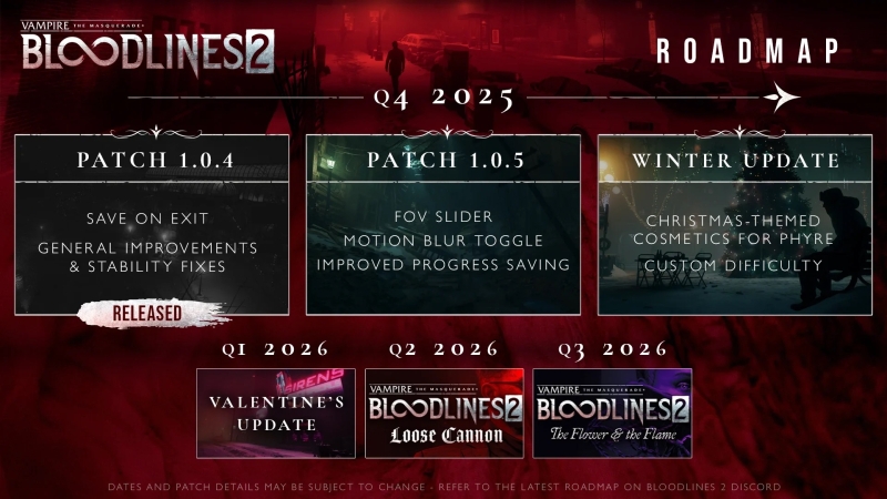 Разработчики Vampire: The Masquerade &mdash; Bloodlines 2 рассказали, как будут улучшать игру до конца 2025 года