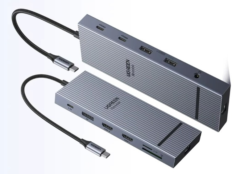 Ugreen предлагает пауэрбанк Nexode 165 Вт 25000 мА·ч, зарядку Nexode 100 Вт с выдвижным кабелем и USB-концентратор 12-в-1