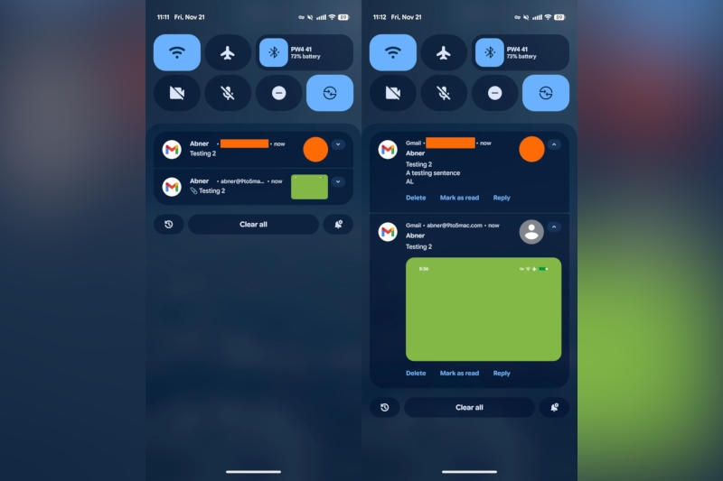 В уведомлениях Gmail на Android появился предпросмотр фото и других вложений
