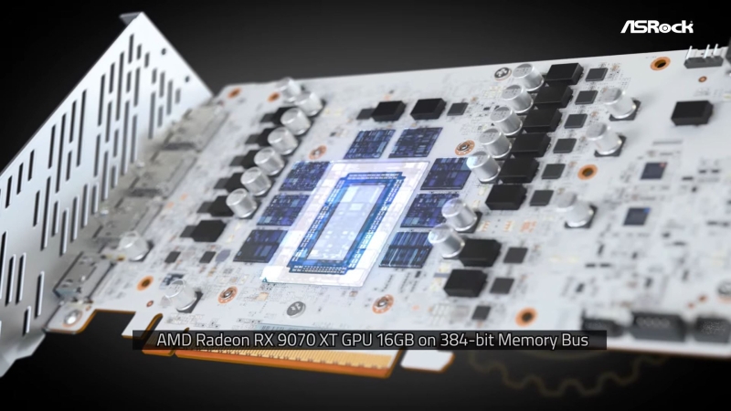 ASRock представила массивную Radeon RX 9070 XT Taichi White с цветным экраном и белым текстолитом