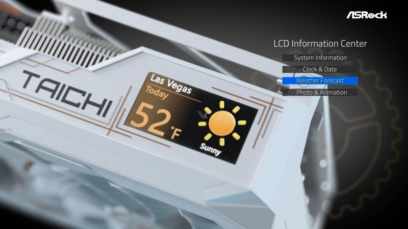 ASRock представила массивную Radeon RX 9070 XT Taichi White с цветным экраном и белым текстолитом