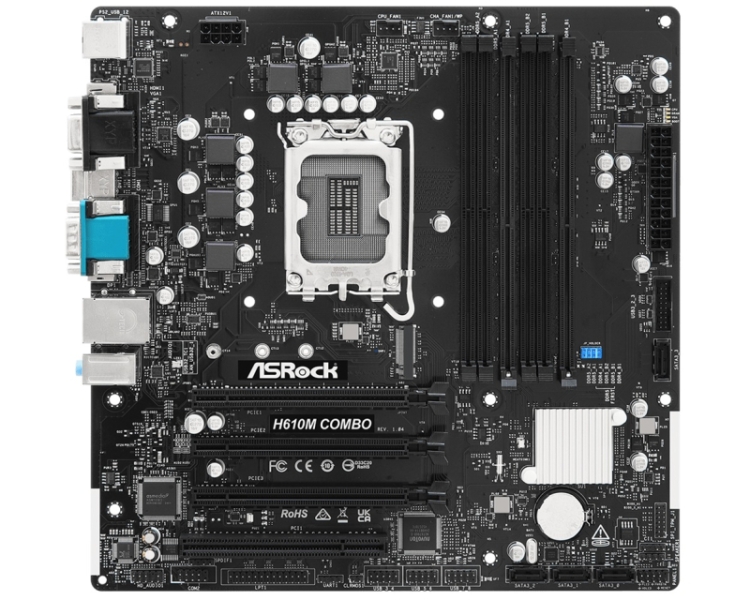 ASRock выпустила материнскую плату H610M COMBO с дополнительными слотами для памяти DDR4