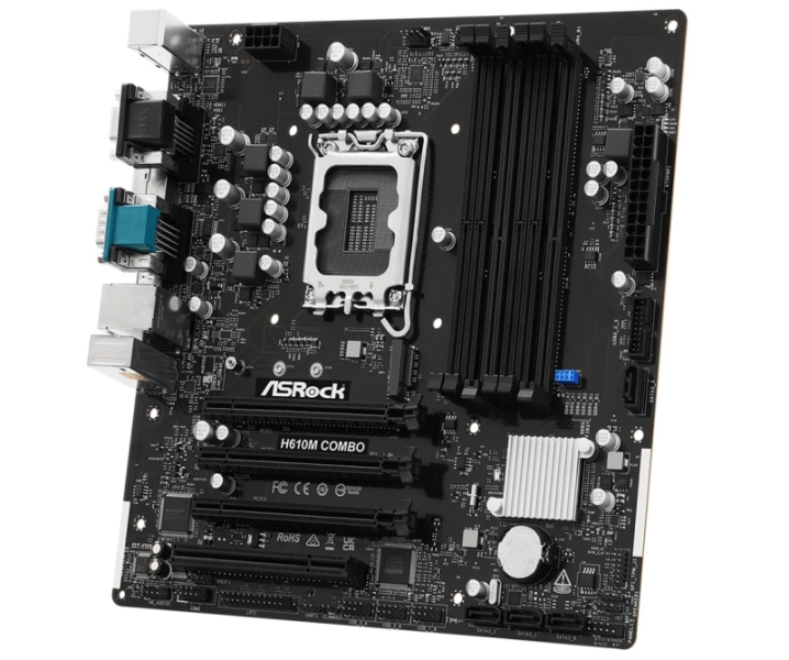 ASRock выпустила материнскую плату H610M COMBO с дополнительными слотами для памяти DDR4