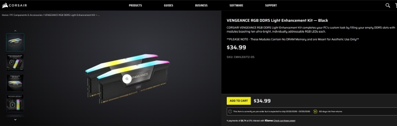 Corsair по гарантии &laquo;заменила&raquo;&nbsp;комплект DDR5 за $1069 на&nbsp;RGB-пустышки за $35
