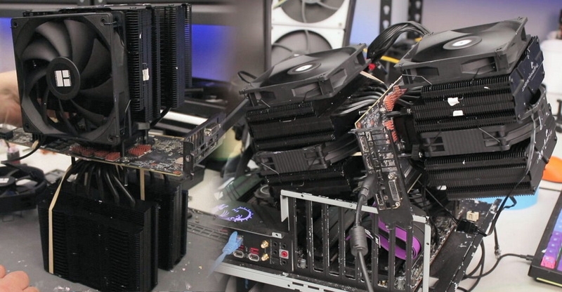 Энтузиаст приделал два процессорных кулера к GeForce RTX 2060 &mdash; температура упала на 35&nbsp;&deg;C