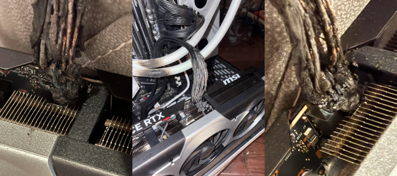 Ещё одна GeForce RTX 5090 получила значительные повреждения из-за возгорания разъёма питания 12V-2&times;6