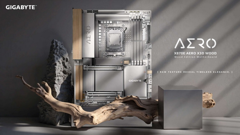 Gigabyte анонсировала материнскую плату X870E Aero X3D Wood с отделкой под дерево